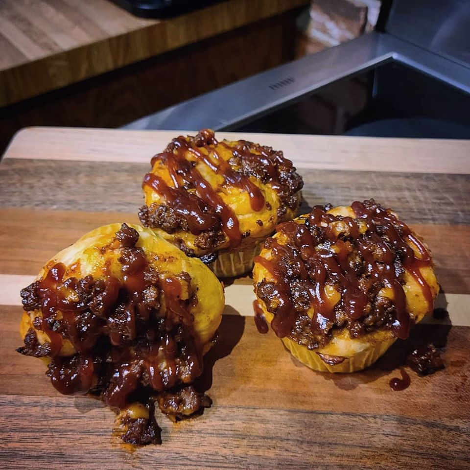 Cheesy BBQ Biscuit Cups
