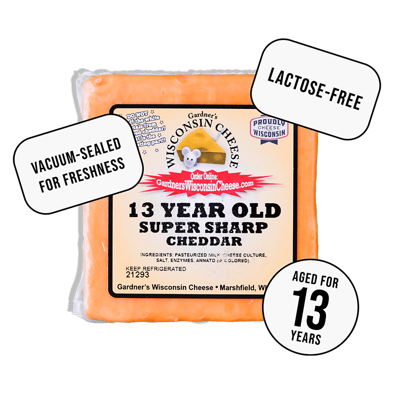 13 - Year - Old Super - Sharp Cheddar - Gardners Wisconsin Cheese and Sausage