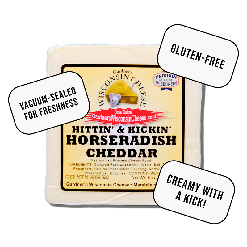 Horseradish Cheddar - Gardners Wisconsin Cheese and Sausage