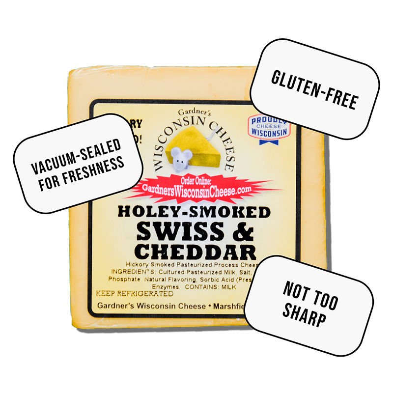 Holey - Smoked Swiss & Cheddar *NEW* - Gardners Wisconsin Cheese and Sausage