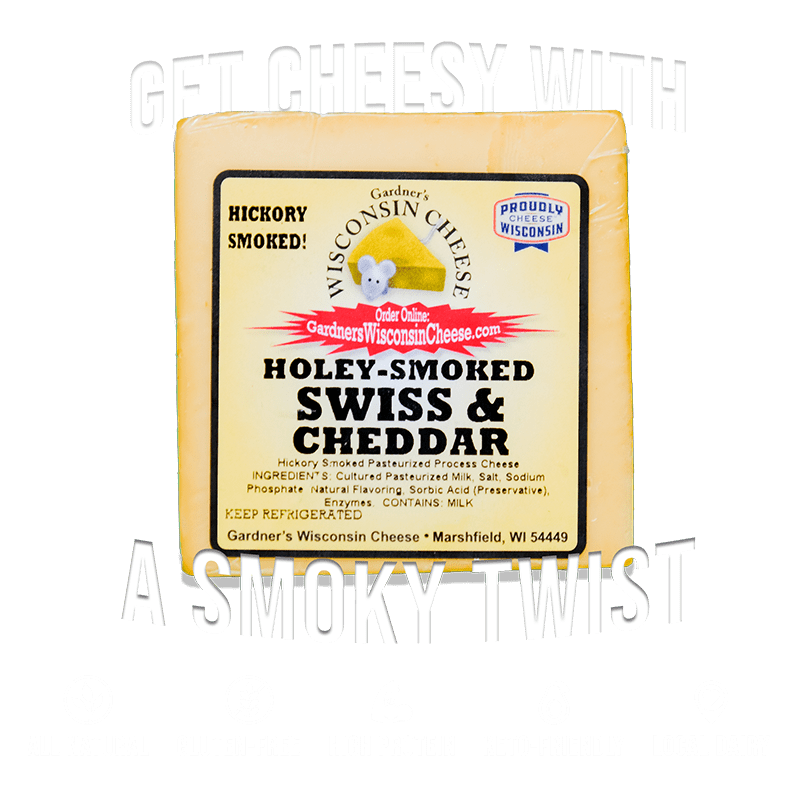 Holey - Smoked Swiss & Cheddar *NEW* - Gardners Wisconsin Cheese and Sausage