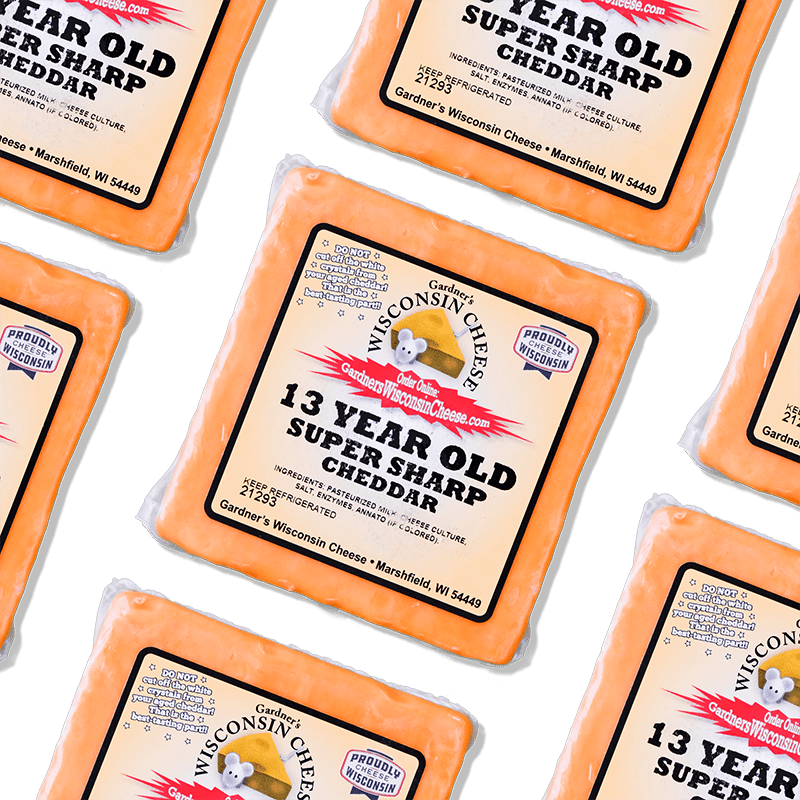 13 - Year - Old Super - Sharp Cheddar - Gardners Wisconsin Cheese and Sausage