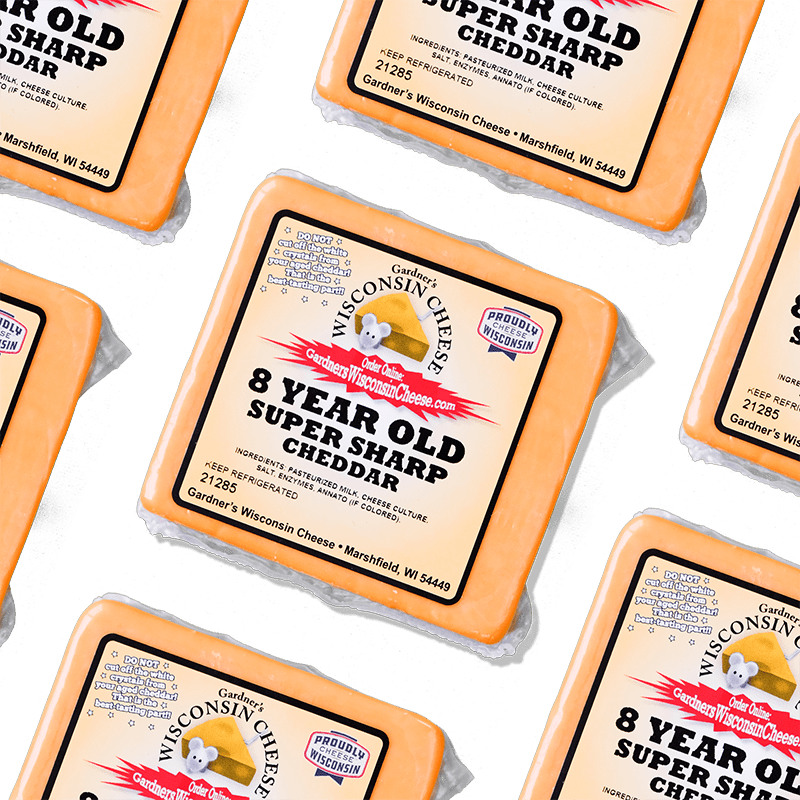 8 - Year - Old Super - Sharp Cheddar - Gardners Wisconsin Cheese and Sausage
