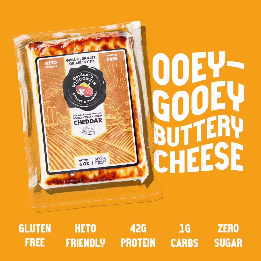 Oven - Baked Cheese filled with 5 - Year - Aged Cheddar - Gardners Wisconsin Cheese and Sausage