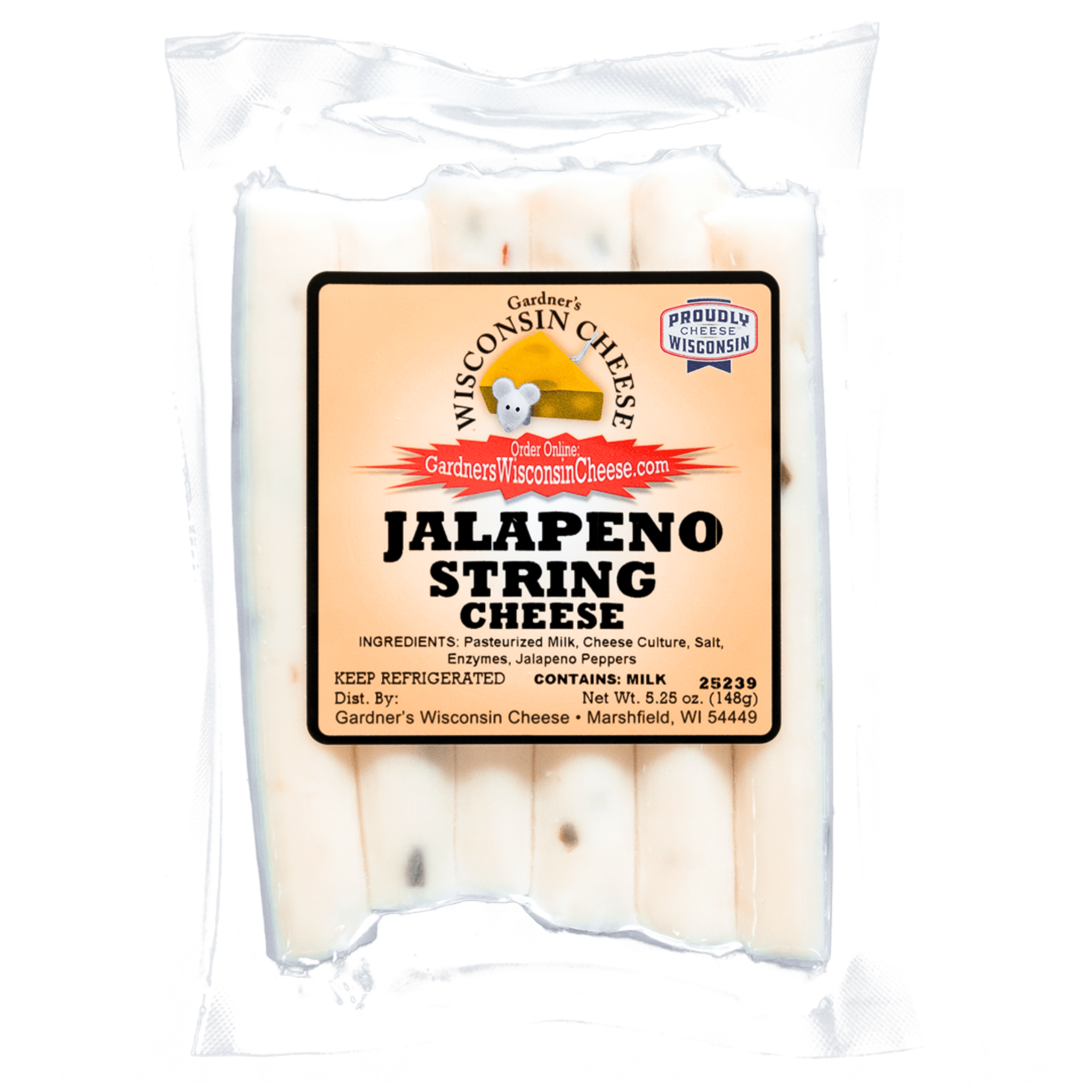 Jalapeno String Cheese *LIMITED EDITION* - Gardners Wisconsin Cheese and Sausage