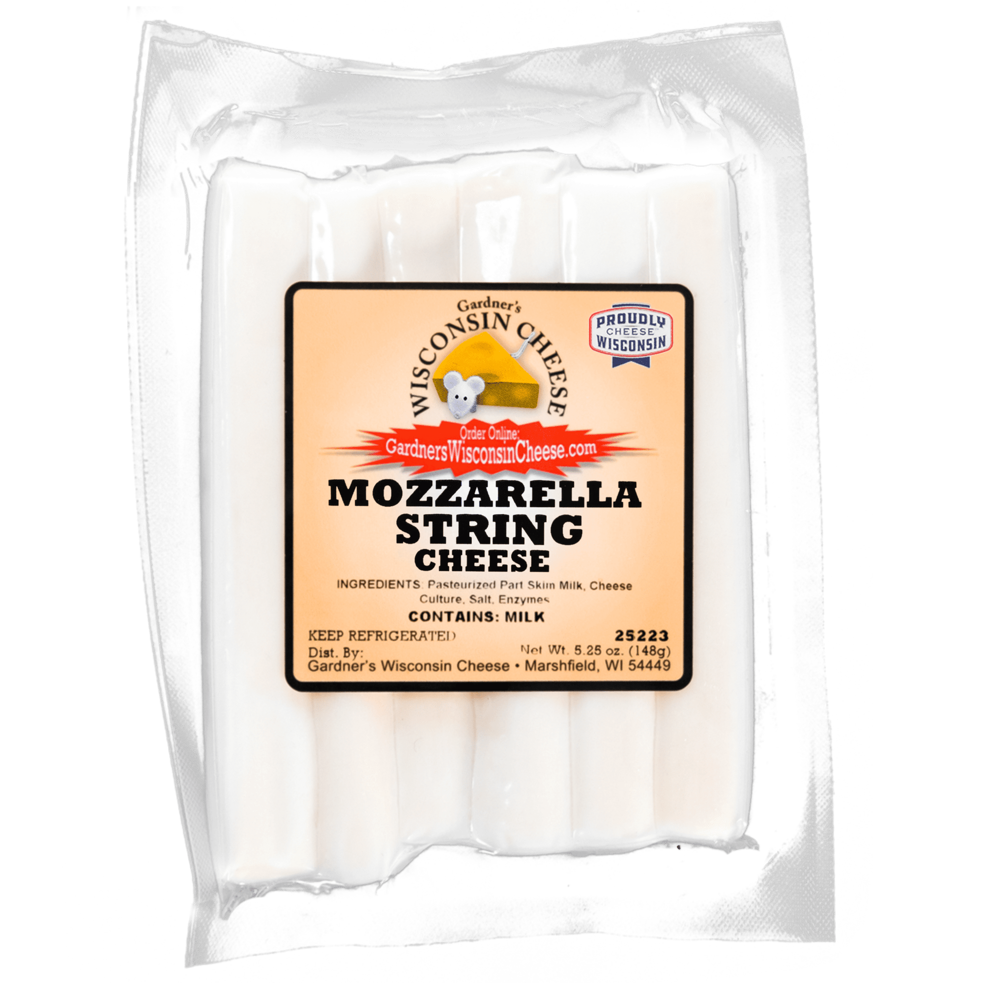 Mozzarella String Cheese *NEW* - Gardners Wisconsin Cheese and Sausage