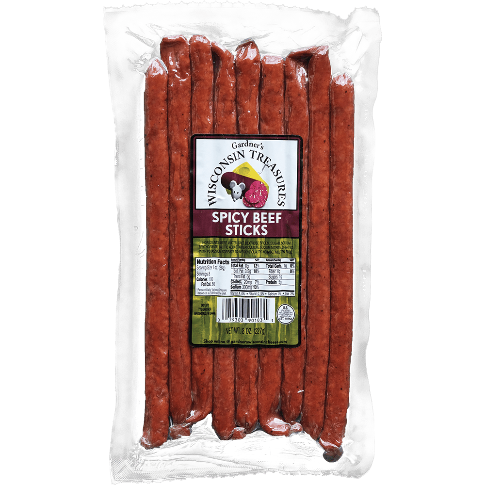 Spicy Beef Snack Sticks - Gardners Wisconsin Cheese and Sausage