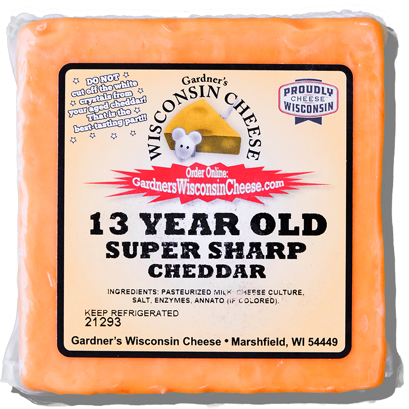 Free 13-Year-Old Super-Sharp Cheddar - Gardners Wisconsin Cheese and Sausage