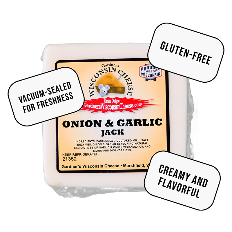 Onion & Garlic Jack - Gardners Wisconsin Cheese and Sausage