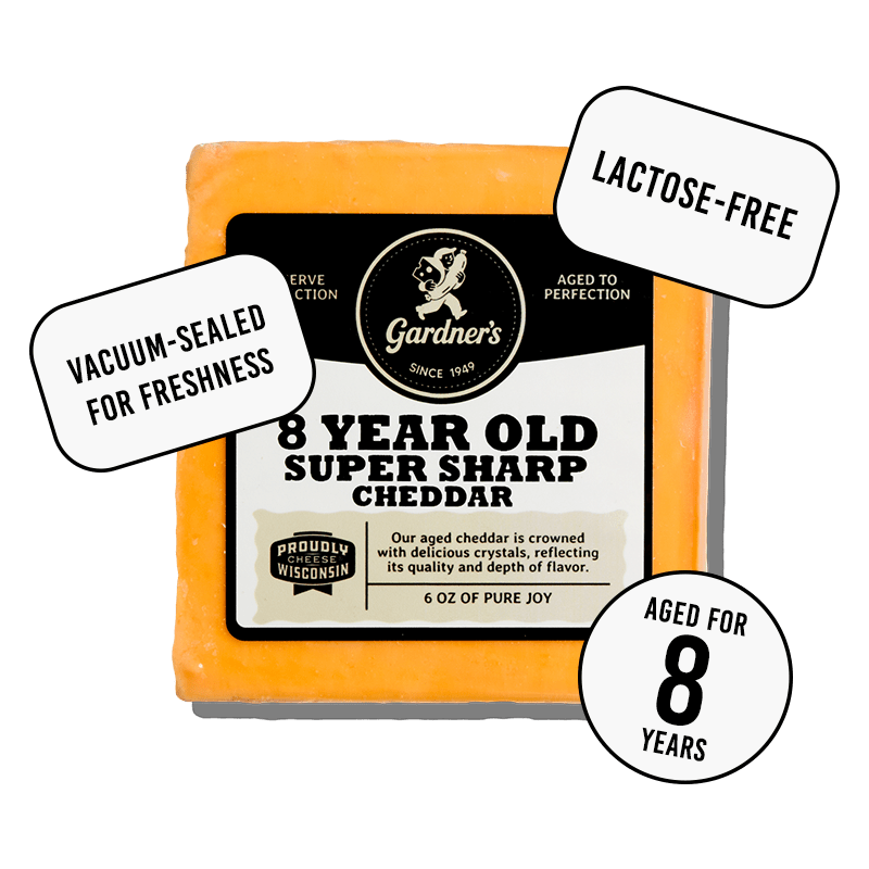 8 - Year - Old Super - Sharp Cheddar - Gardners Wisconsin Cheese and Sausage