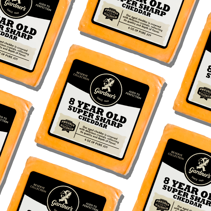 8 - Year - Old Super - Sharp Cheddar - Gardners Wisconsin Cheese and Sausage