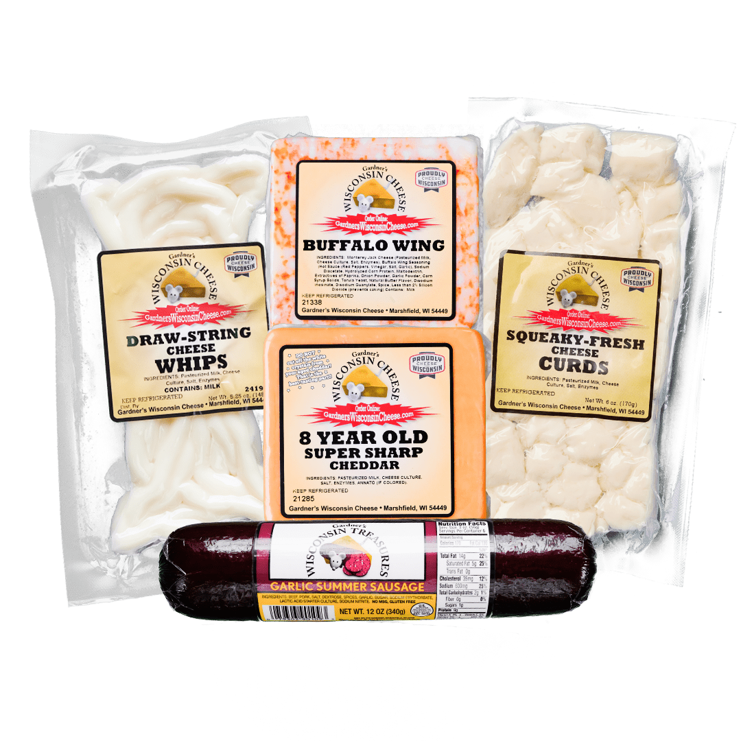 Wisconsin Cheese and Sausage Sampler - Gardners Wisconsin Cheese and Sausage