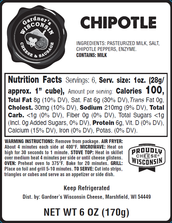 Chipotle Oven-Baked Cheese - Gardners Wisconsin Cheese and Sausage