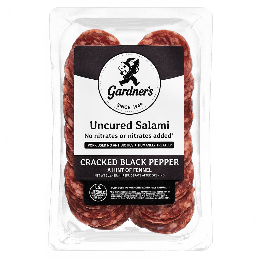 Cracked Black Pepper Sliced Salami *NEW* - Gardners Wisconsin Cheese and Sausage