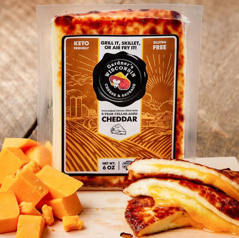 Oven-Baked Cheese filled with 5-Year-Aged Cheddar - Gardners Wisconsin Cheese and Sausage