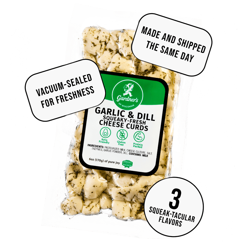 Garlic & Dill Flavored Cheese Curds - Gardners Wisconsin Cheese and Sausage
