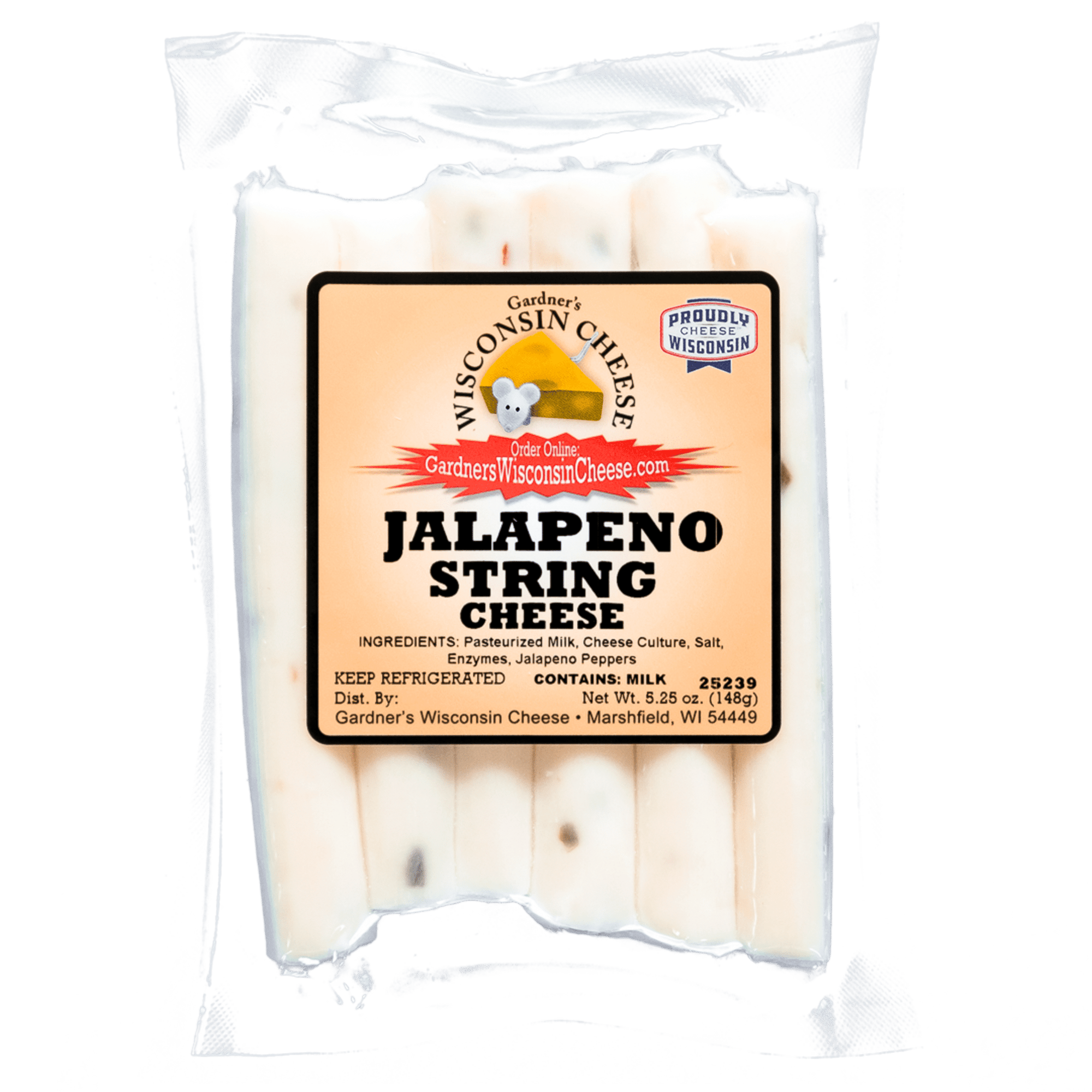 Jalapeno String Cheese *LIMITED EDITION* - Gardners Wisconsin Cheese and Sausage