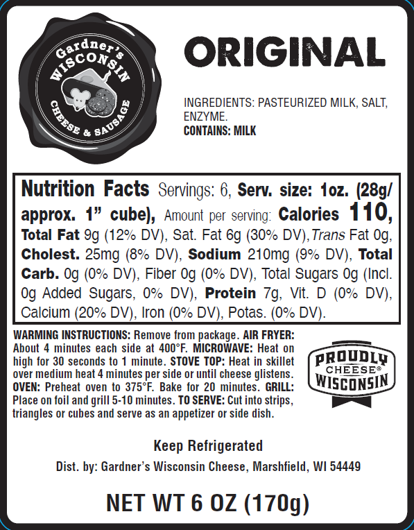 Original Oven-Baked Cheese - Gardners Wisconsin Cheese and Sausage