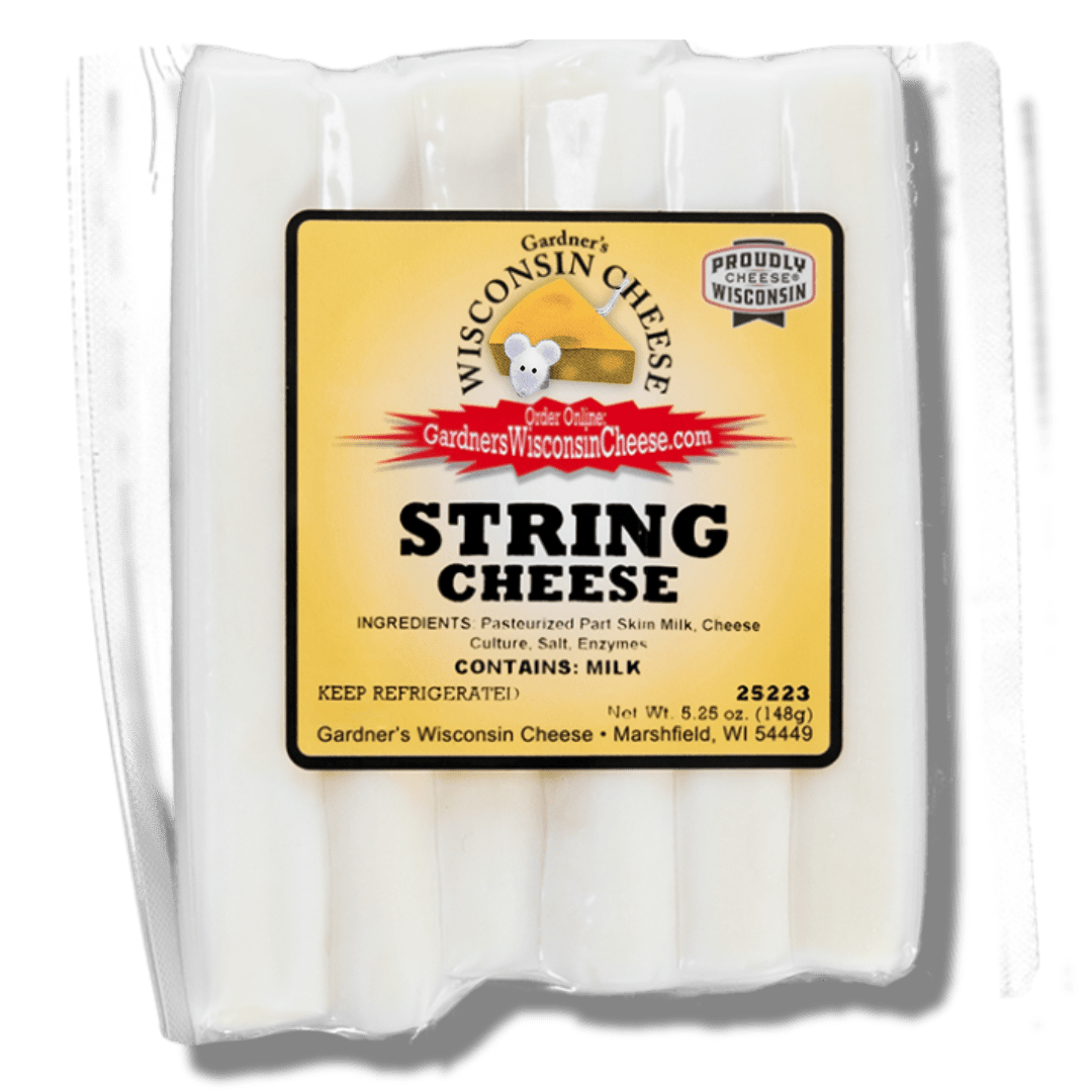 Mozzarella String Cheese - Gardners Wisconsin Cheese and Sausage
