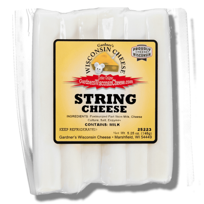 Mozzarella String Cheese - Gardners Wisconsin Cheese and Sausage