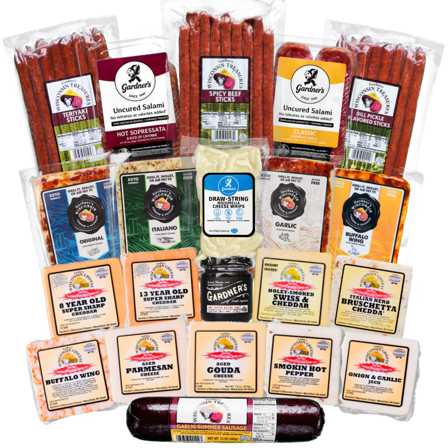 ULTIMATE DELUXE Wisconsin Cheese and Sausage Package - Gardners Wisconsin Cheese and Sausage