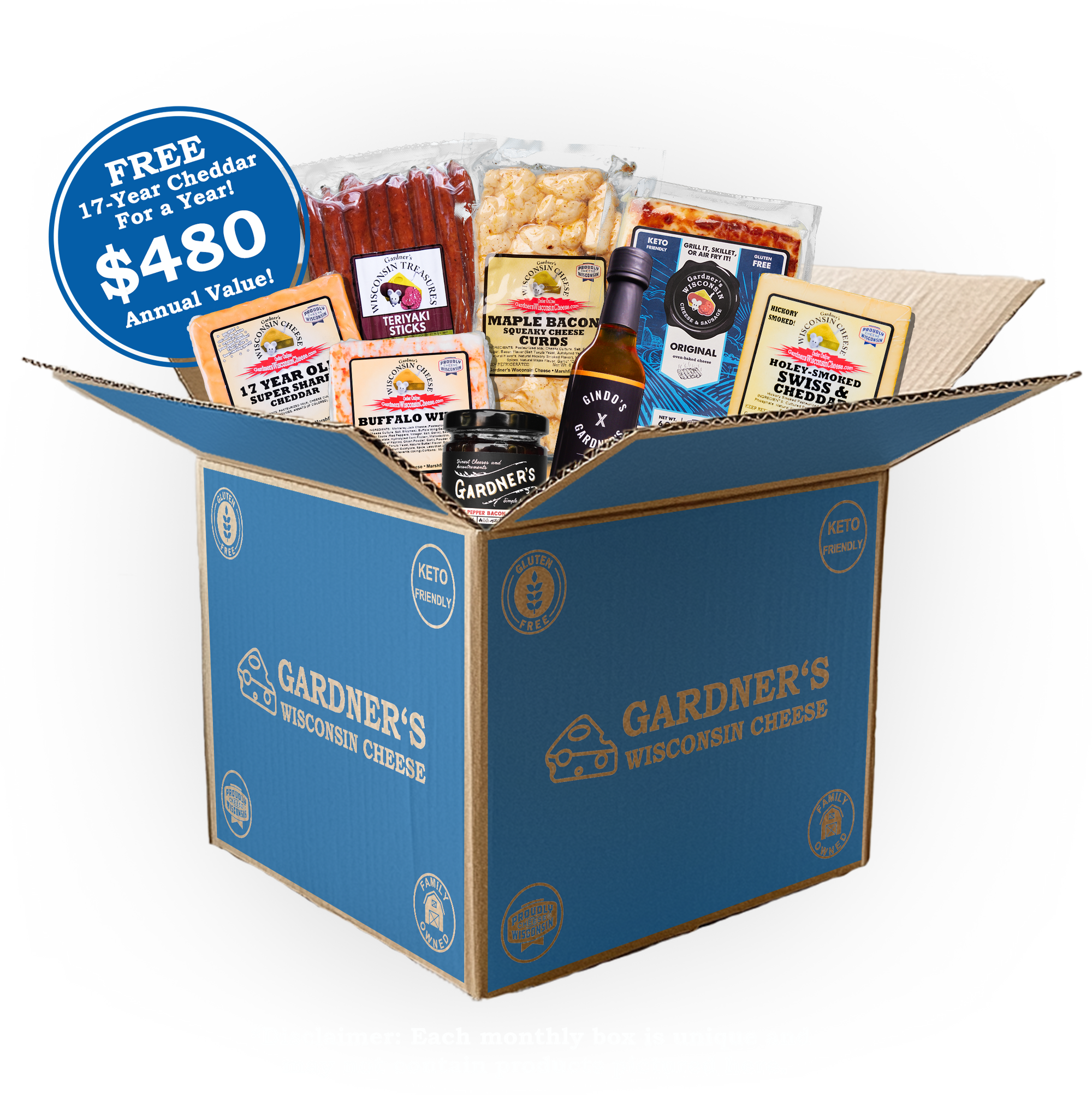 Curated Cheese and Meat Subscription Box - Gardners Wisconsin Cheese and Sausage