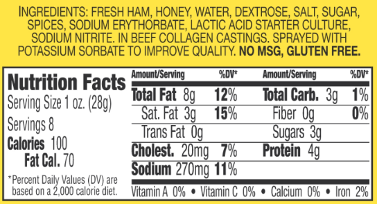 Honey Ham Snack Sticks - Gardners Wisconsin Cheese and Sausage