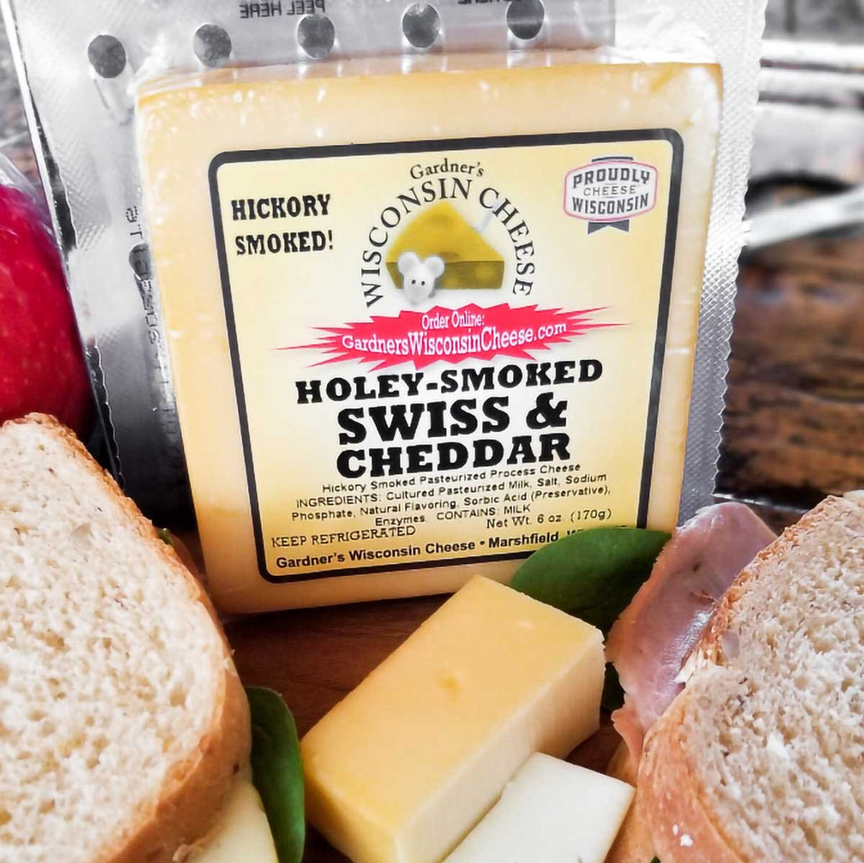 Gardner's Wisconsin Cheese Holey-Smoked Swiss and Cheddar cheese