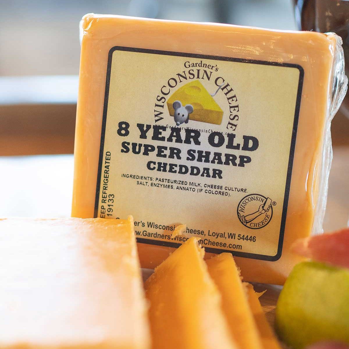 8-Year-Old Super-Sharp Cheddar - Gardners Wisconsin Cheese and Sausage